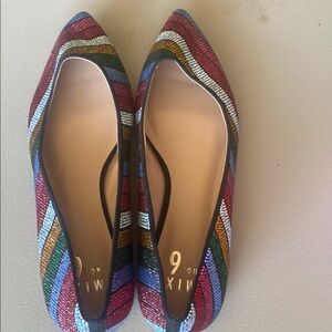 Mix No. 6 Red and Blue Flats with Festive Stripes